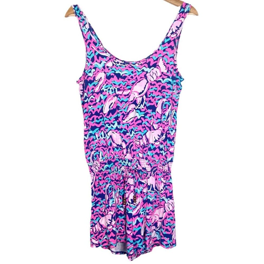 Lilly‎ Pulitzer Tala Romper Women's XS Multicolor Pop Up Lobstah Roll Lobster
